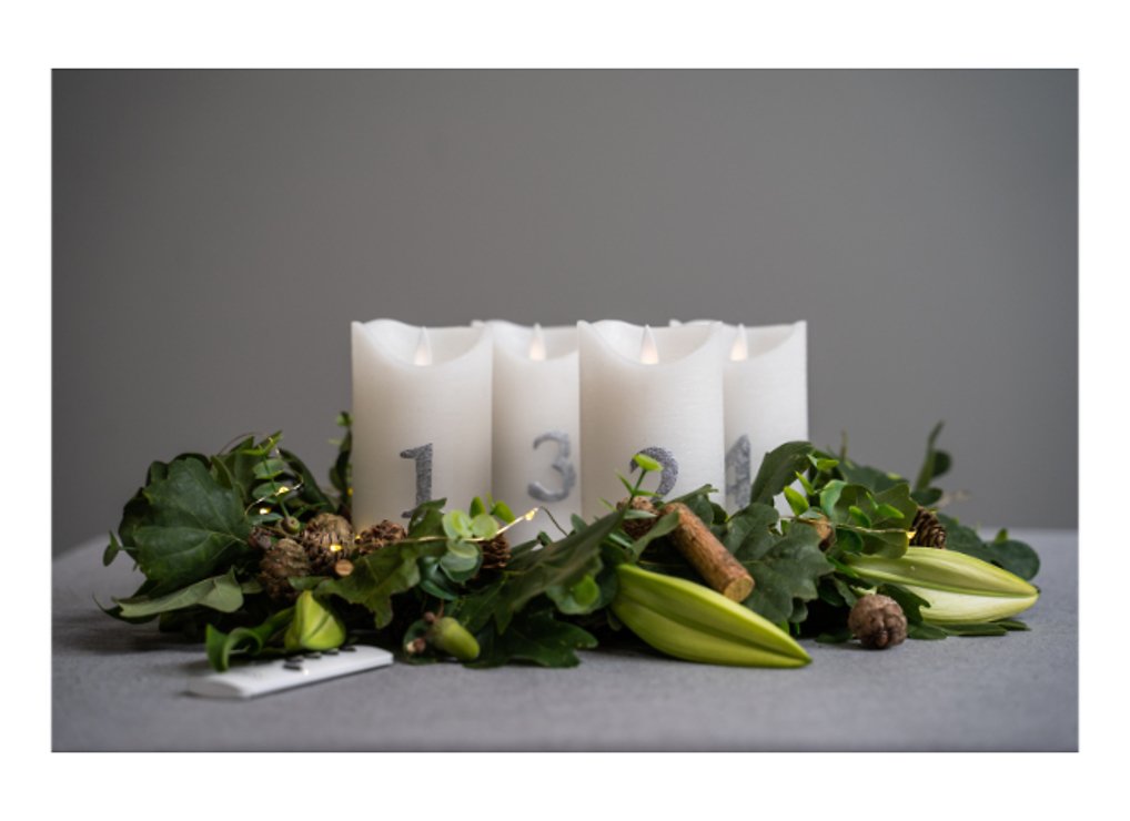 Sirius LED Kerzen Sara Advent 4er Set weiß silber - Thumbnail 3