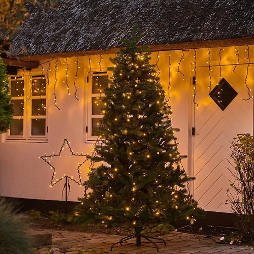 Sirius Fairy Lights Top-Line Tree Mantle Set 180 LED warm white Slow Flash 9 x 1,8m negro