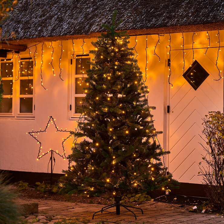 Sirius Fairy Lights Top-Line Tree Mantle Set 180 LED warm white Slow Flash 9 x 1,8m negro - Thumbnail 1