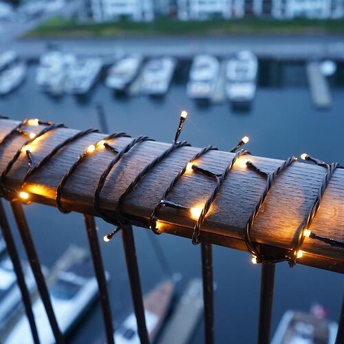 Sirius Top-Line Energy System Lichterkette Starter-Set 50 LED warmweiß außen 5 m schwarz