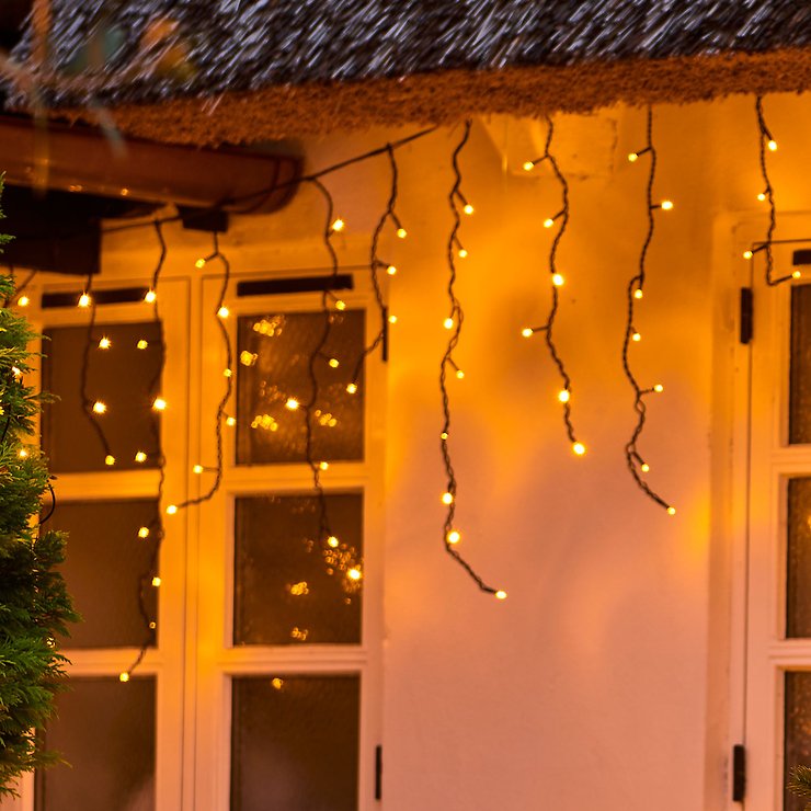 Sirius Top-Line Energy System Lichterkette Eiskristall Erweiterung 100 LED warmweiß außen 2,5 m schwarz - Thumbnail 1