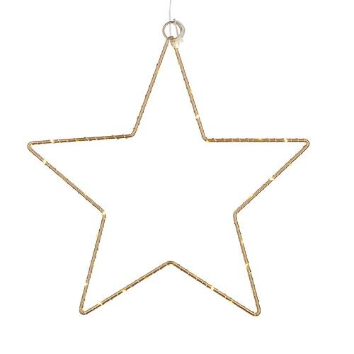 Sirius LED light star Liva Star small 30 cm battery operated metal gold