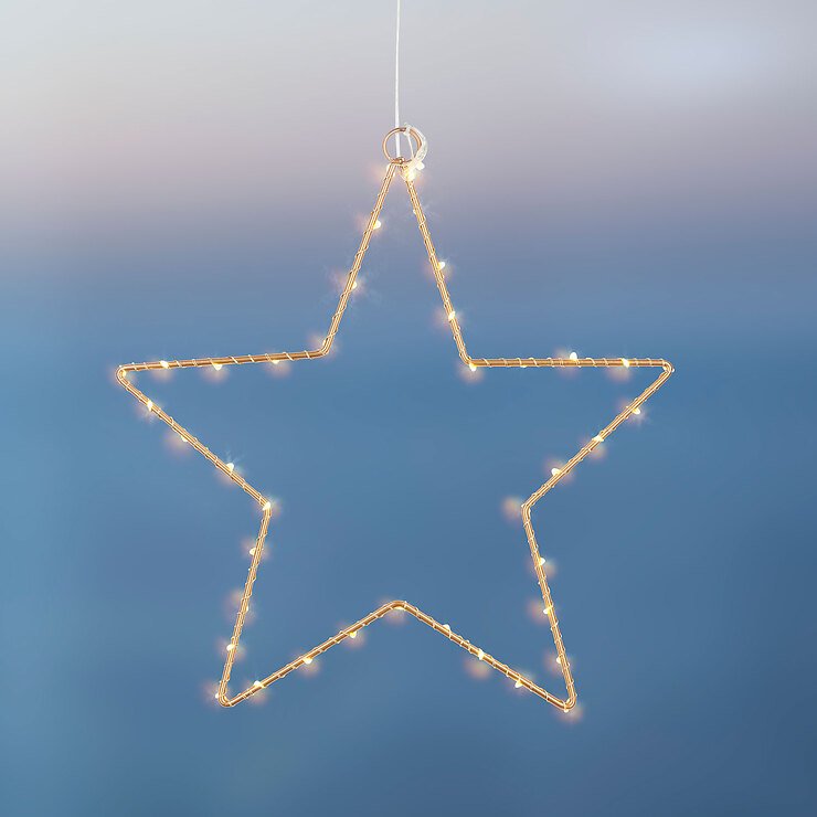 Sirius LED Stella luminosa Liva Star piccola 30 cm a batteria in metallo oro - Thumbnail 1