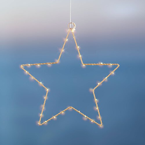 Sirius LED Stella luminosa Liva Star piccola 30 cm a batteria in metallo oro