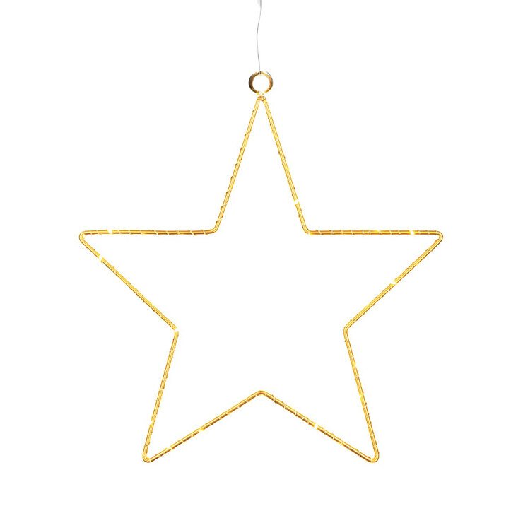 Sirius LED Stella luminosa Liva Star piccola 30 cm a batteria in metallo oro - Thumbnail 4