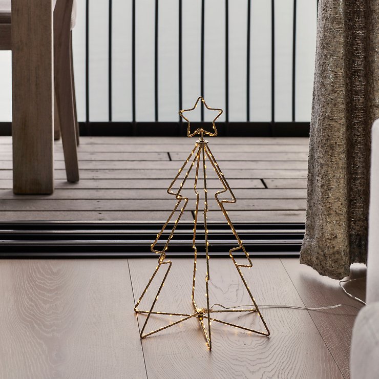 Árbol de luz Sirius Árbol Esther 165 LED blanco cálido 45 cm dorado - Thumbnail 1