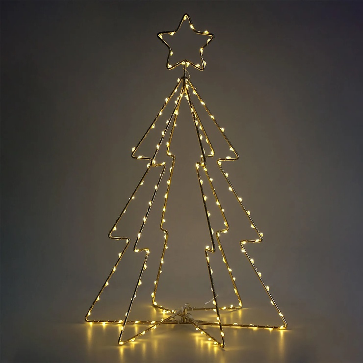 Albero LED Sirius Esther – 225 LED bianco caldo, 60 cm, per esterni, dorato - Bild 4 Albero LED Sirius Esther – 225 LED bianco caldo, 60 cm, per esterni, dorato - Bild 4