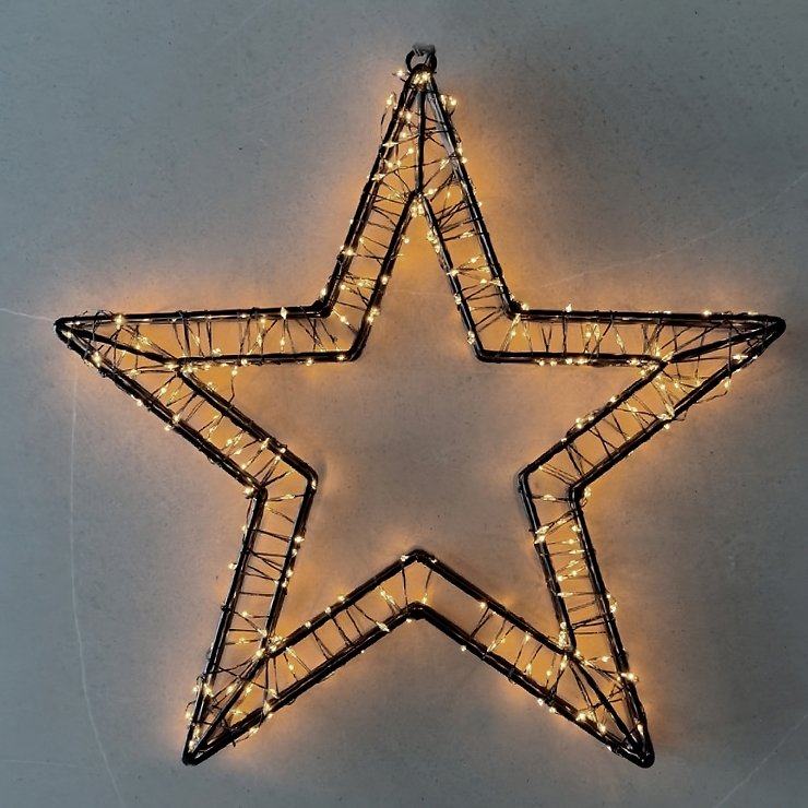 Sirius LED star Viola 300 LED bianco caldo 36 cm metallo nero - Thumbnail 1