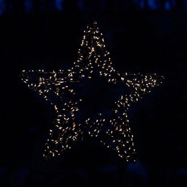 Sirius LED star Viola 300 LED bianco caldo 36 cm metallo nero - Thumbnail 2