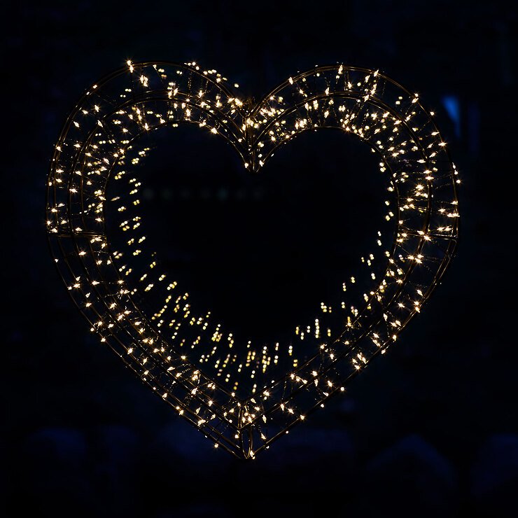 Sirius LED heart Viola 300 LED bianco caldo 36 cm metallo nero - Thumbnail 2