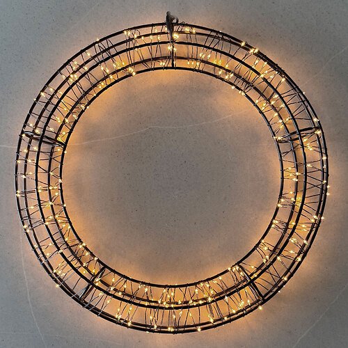 Sirius LED Kranz Viola 300 LED warmweiß 36 cm Metall schwarz 