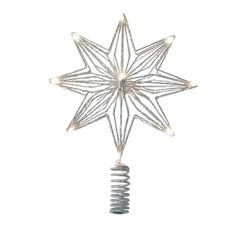 Sirius árbol de Navidad topper Chloe 10 LED blanco cálido pilas plata - Thumbnail 1