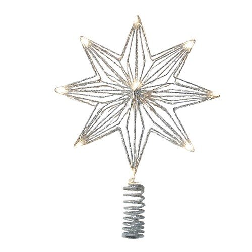 Sirius Weihnachtsbaumspitze Chloe 10 LED warmweiß batteriebetrieben silber