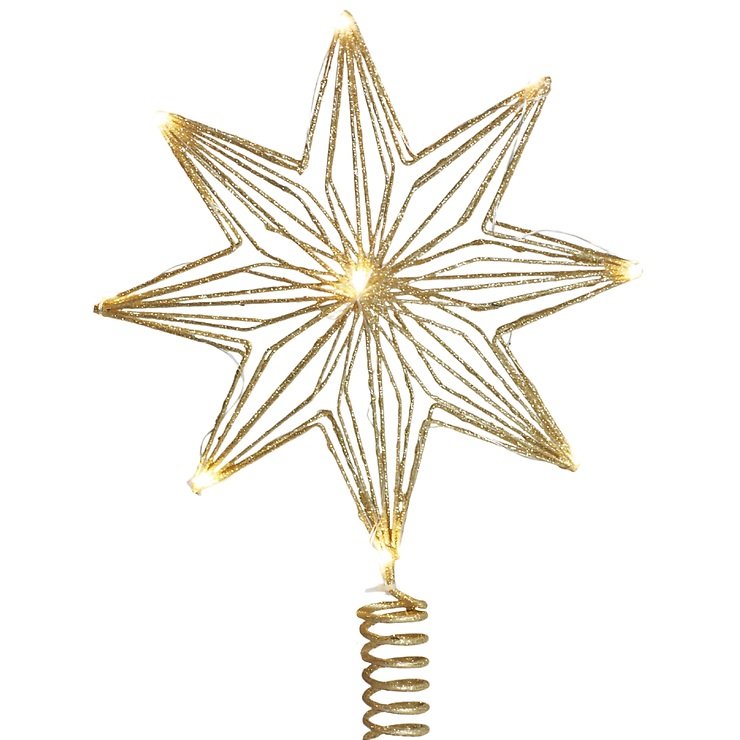 Sirius Weihnachtsbaumspitze Chloe 10 LED warmweiß innen batteriebetrieben gold - Thumbnail 1