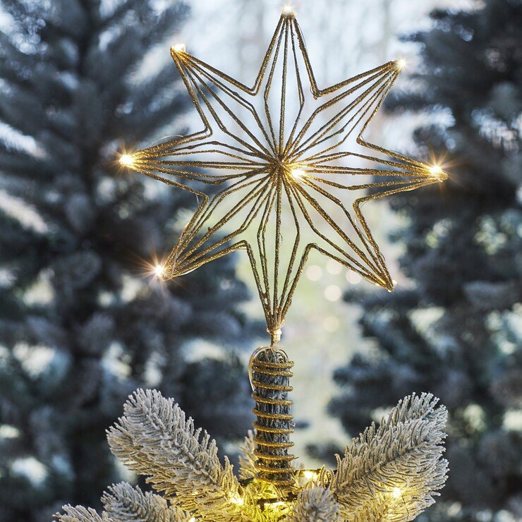 Sirius Weihnachtsbaumspitze Chloe 10 LED warmweiß innen batteriebetrieben gold - Thumbnail 2