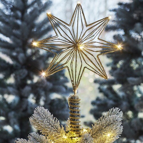 Sirius Weihnachtsbaumspitze Chloe 10 LED warmweiß innen batteriebetrieben gold