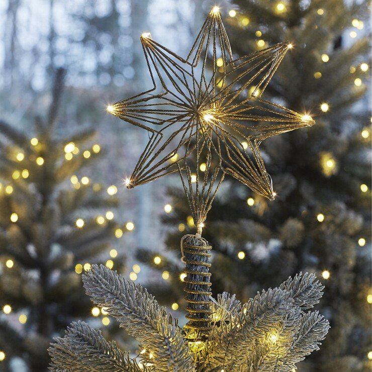 Sirius Weihnachtsbaumspitze Chloe 10 LED warmweiß innen batteriebetrieben gold - Thumbnail 3