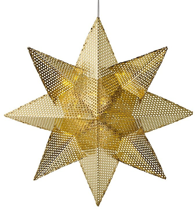 Sirius LED Light Star Lene Metal Star pequeña de 33 cm de oro que funciona con pilas - Thumbnail 2