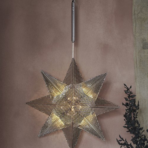 Sirius LED podświetlana gwiazda Lene Metal Star mała 33cm zasilana bateryjnie srebrna