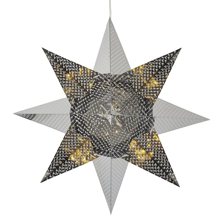 Sirius LED Leuchtstern Lene Metal Star small 33cm batteriebetrieben silber - Thumbnail 2