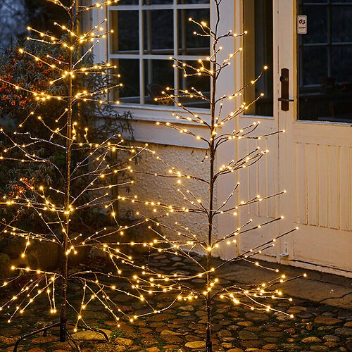 Sirius LED Baum Isaac Tree beschneit 110 LED warmweiß 120cm braun