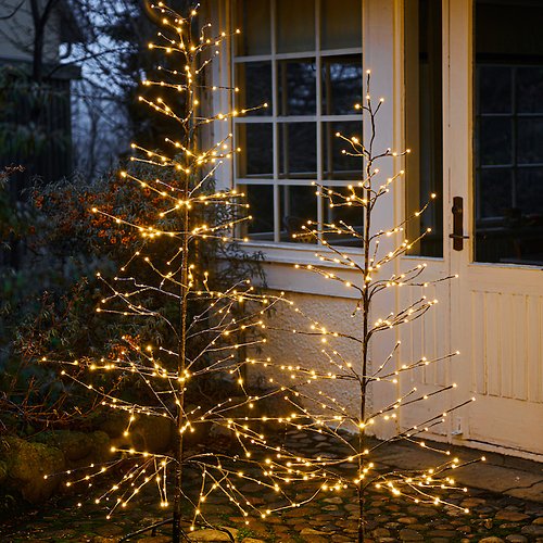 Sirius LED Baum Isaac Tree 348 LED warmweiß außen 210 cm braun beschneit 