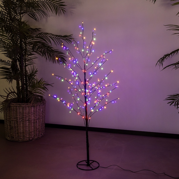 Albero LED Sirius Rasmus 290 LED con cambio di colore, 1,2 m, nero - Thumbnail 2