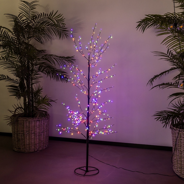 Albero LED Sirius Rasmus 460 LED con cambio di colore, 1,5 m, nero - Thumbnail 2