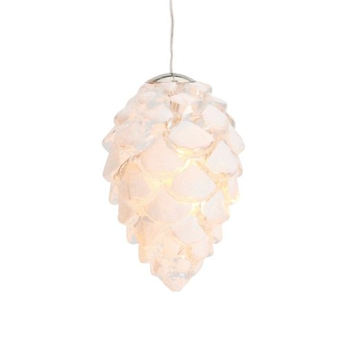 Sirius Leuchtanhänger Celina Cone Glaszapfen 10 LED 8 cm weiß innen