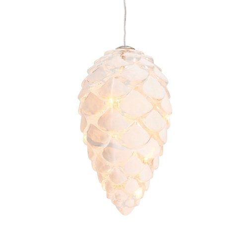 Sirius Leuchtanhänger Celina Cone Glaszapfen 16 LED 12 cm weiß innen