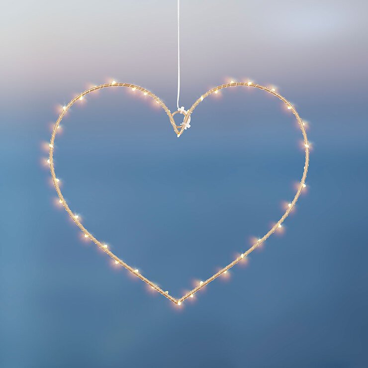 Sirius LED Light Heart Liva Heart small 30cm battery operated metal gold - Thumbnail 1