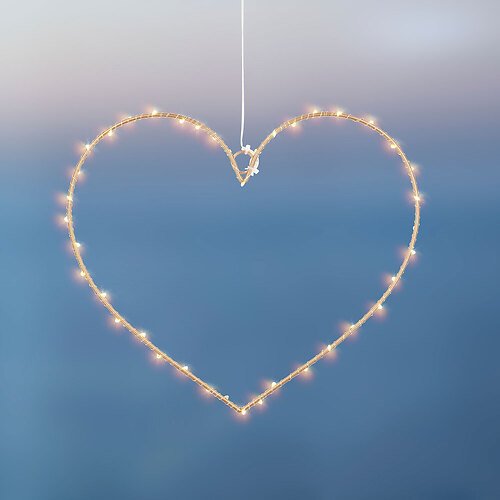 Sirius LED Light Heart Liva Heart small 30cm battery operated metal gold