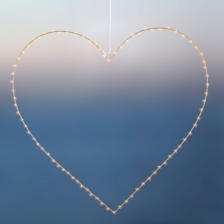 Sirius LED szív Liva Heart big 80 LED színváltó, fém, arany - Thumbnail 1
