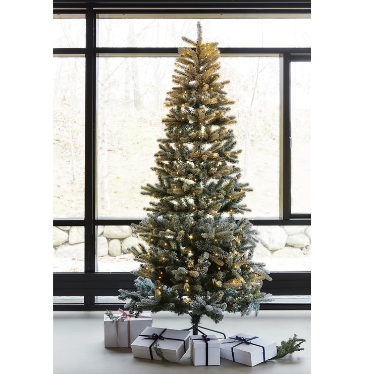 Albero Sirius LED Elias Albero innevato 312 LED bianco caldo 2,4 m per esterni  - Thumbnail 1