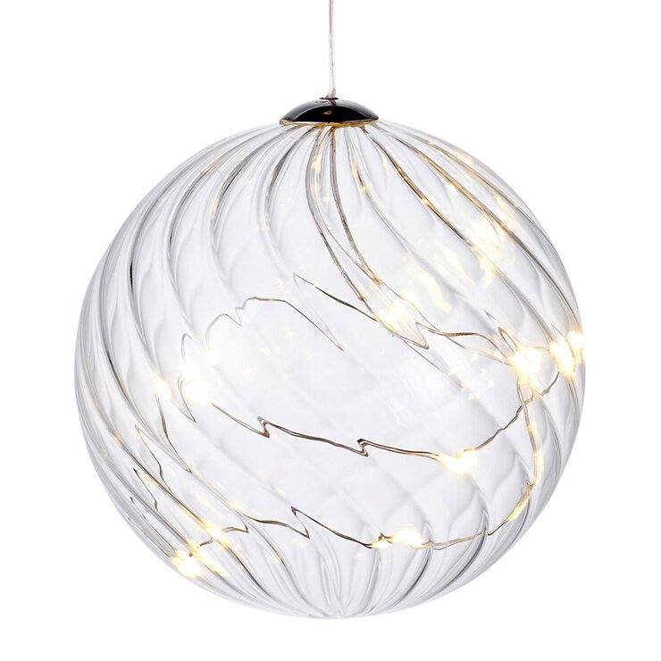 Sirius szklana kula świetlna Wave Ball 16 LED 10cm zasilana bateryjnie przezroczysta - Thumbnail 2