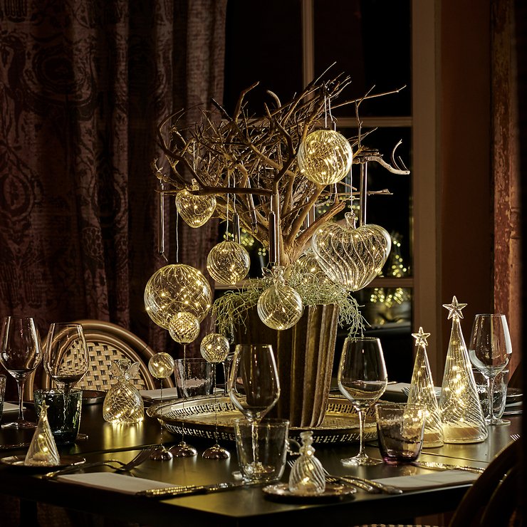 Sirius szklana kula świetlna Wave Ball 16 LED 10cm zasilana bateryjnie przezroczysta - Thumbnail 3