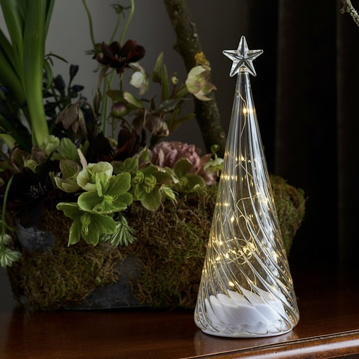 Sirius Arbre lumineux Wave Tree 15 LED 26 cm verre clair - Thumbnail 1