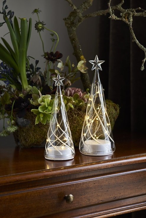 Sirius LED Glasbaum Vein Tree batteriebetrieben 22cm klar - Thumbnail 2