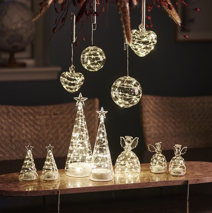 Sirius LED Angel Sweet Christmas Angel Jeu de 2 piles 9cm verre clair - Thumbnail 3