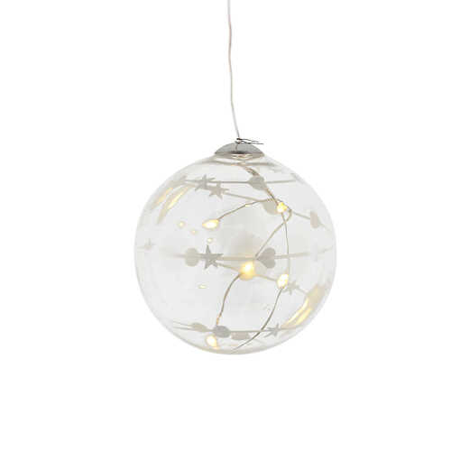 Sirius Glow Ball Sweet Christmas Ball battery operated 5 LED 8cm glass clear