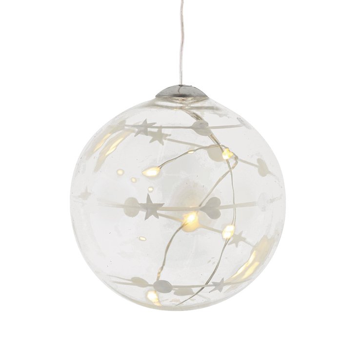 Sirius Glow Ball Bola de Navidad dulce que funciona con pilas 5 LED 8cm de vidrio transparente - Thumbnail 2