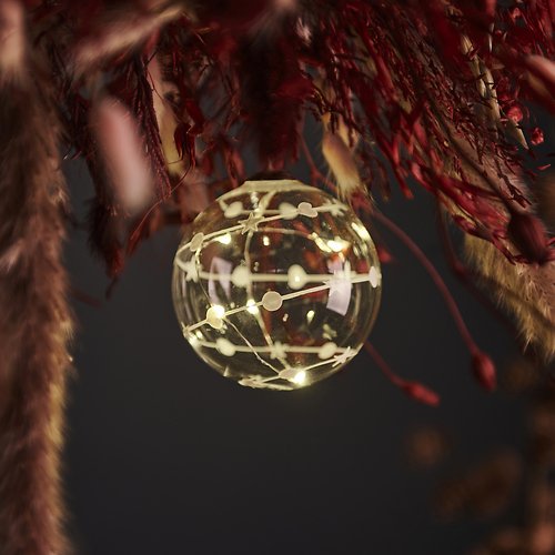 Sirius LED Glaskugel Sweet Christmas Ball 5 LED 8cm batteriebetrieben klar