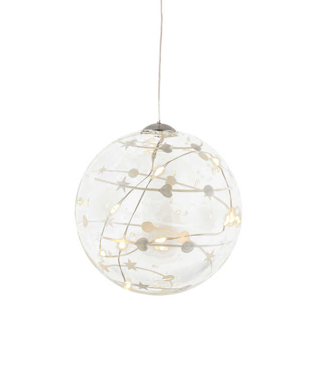 Sirius Glow Ball dolce palla di Natale a batteria 8 LED 10cm vetro chiaro - Thumbnail 3