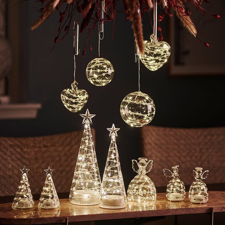 Sirius LED szklana choinka Sweet Christmas Tree 22cm zasilana bateryjnie przezroczysta - Thumbnail 3