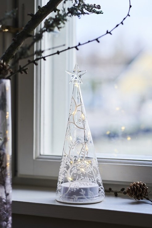 Sirius LED Glass tree Cozy Tree battery operated 22cm clear - Thumbnail 1