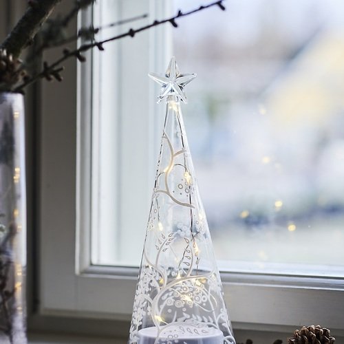 Sirius LED Albero di vetro Cozy Tree a batteria 22cm chiaro
