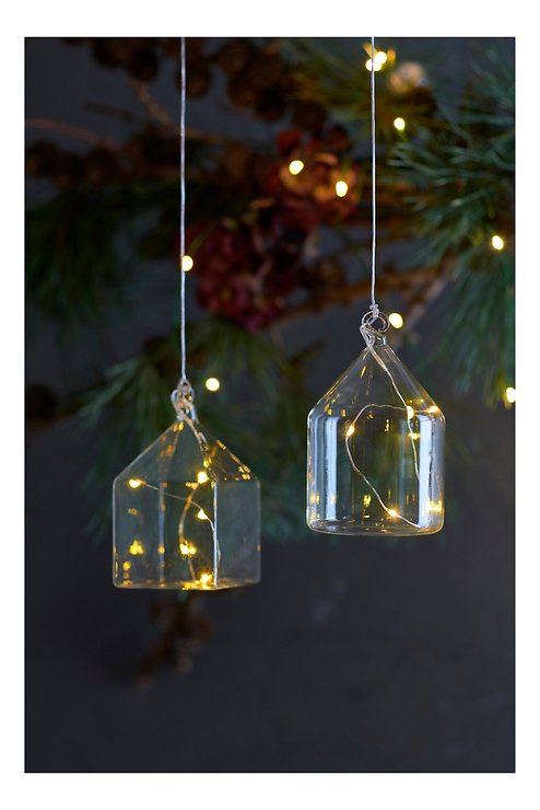 Sirius LED Glashaus Rebecca House 11cm batteriebetrieben 5 LED Glas klar - Thumbnail 3