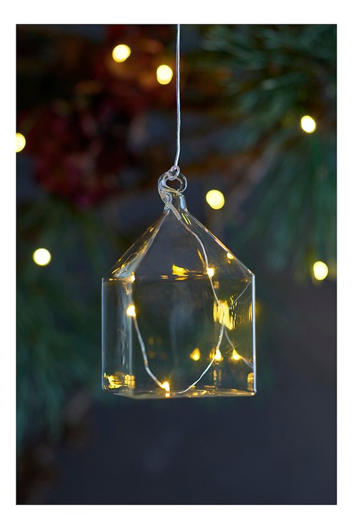 Sirius LED Glashaus Rebecca House 11cm batteriebetrieben 5 LED Glas klar - Thumbnail 1