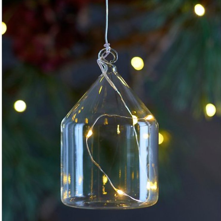 Sirius LED Glasshouse Rebecca House 12cm battery powered 5 LED glass clear - Thumbnail 1