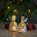 Sirius LED Glass Angel Romantic Angels Set of 2 battery operated 9cm clear - Thumbnail 1